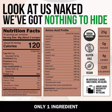 Organic Brown Rice Protein Powder | Naked Rice - 5lb
